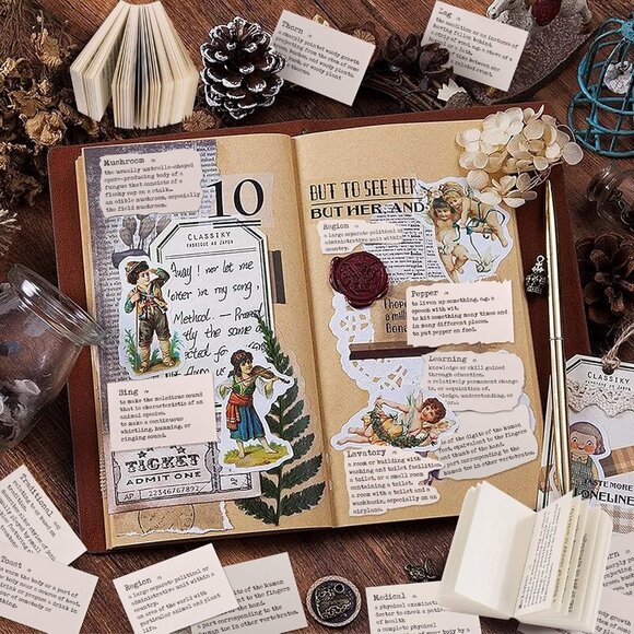 New 800pcs Vintage Mini Dictionary Scrapbook Paper Craft Paper for Junk Journals - Picture 7 of 9